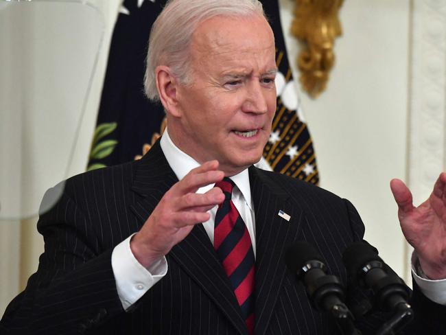 US President Joe Biden has been banned from Russia. Picture: AFP