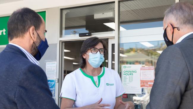 Labor leader Anthony Albanese visits Terry White Chemist Riverside. Picture: Supplied.