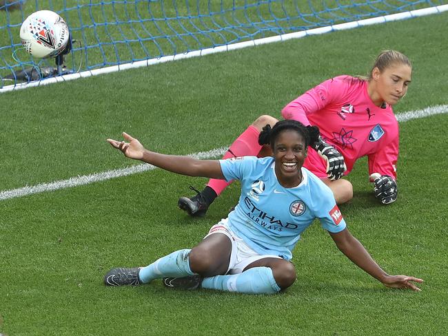 Jasmyne Spencer beat Sydney FC off her own boot — and didn’t she enjoy it. Picture: Getty Images