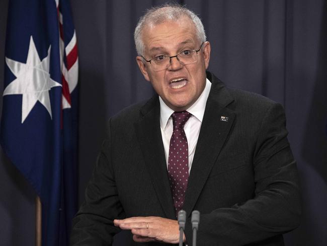 CANBERRA, AUSTRALIA NewsWire Photos MARCH, 23 2021: Prime Minister Scott Morrison during a press conference in Parliament House Canberra.Picture: NCA NewsWire / Gary Ramage