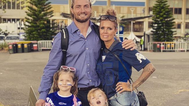 Kieran Foran with wife Karina and kids. Picture: Instagram