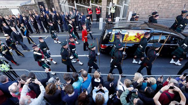 The procession through Edinburgh on Monday night. Picture. AFP