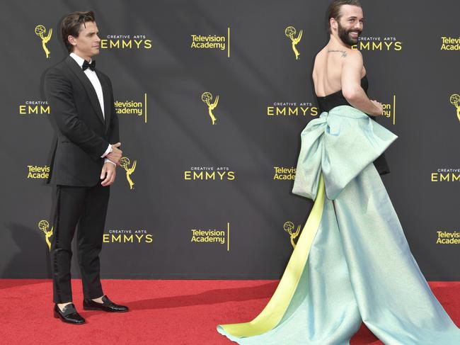 Antoni Porowski, left, and Jonathan Van Ness, cast members from Queer Eye. Picture: AP