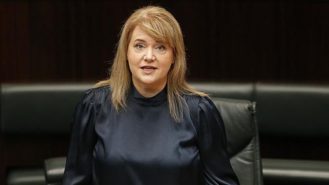 Independent MP Madeleine Ogilvie during question time in State Parliament. Picture: Zak Simmonds