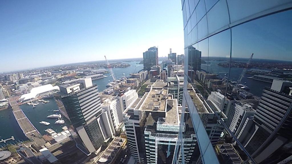 Abseiling down a 35-storey building!