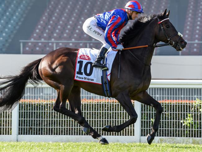 Prince Of Arra, ridden by Jamie Kah, finished strongly to claim fourth in the Caulfield Cup. (Brett Holburt/Racing Photos via Getty Images)