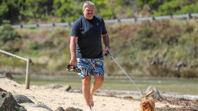 Brian Taylor has become a local hero after putting up a fence at the Lorne Aquatic and Angling Club for some privacy around the beer garden. Picture: Alex Coppel.