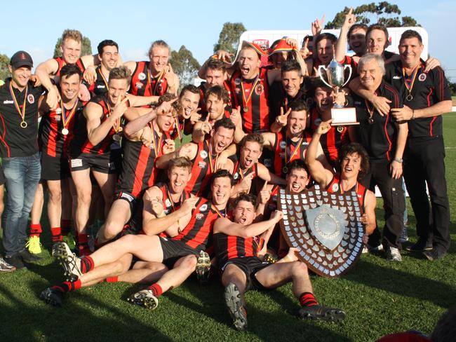 Rostrevor Old Collegians wins the Adelaide Footy League (amateur football) division 1 Grand Final against Payneham Norwood Union. Picture: SHAUN HOLLIS