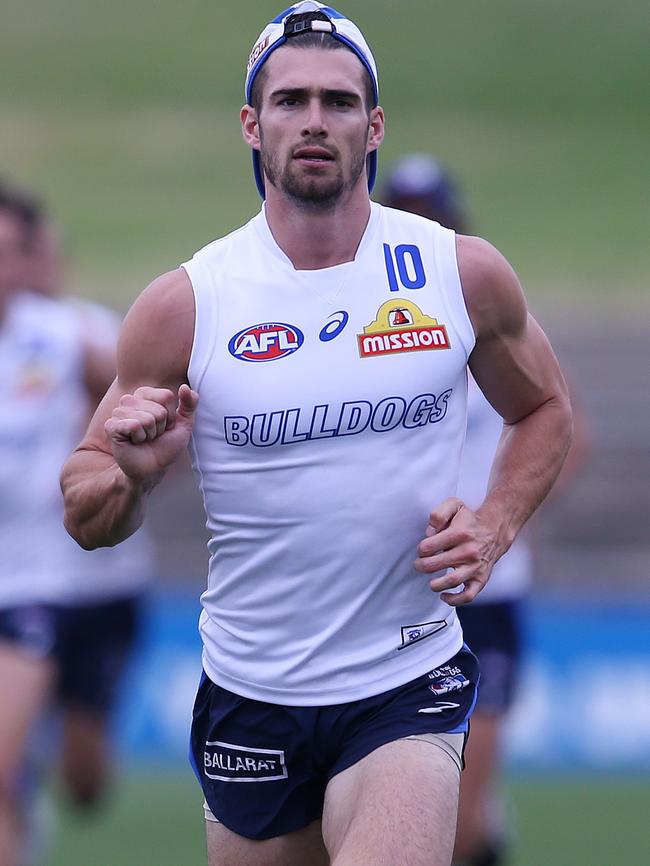 Easton Wood at Western Bulldogs training. Picture: Michael Klein