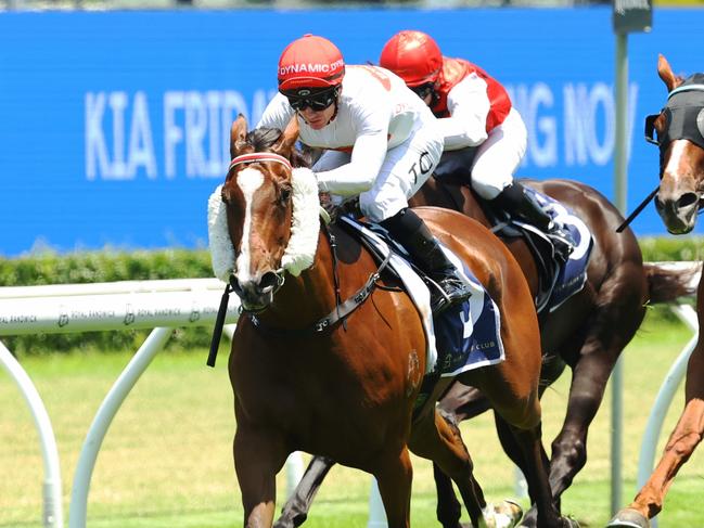 SYDNEY, AUSTRALIA - DECEMBER 21: Tim Clark riding Rapt wins   Race 3 Midway during Sydney Racing at Royal Randwick Racecourse on December 21, 2024 in Sydney, Australia. (Photo by Jeremy Ng/Getty Images)