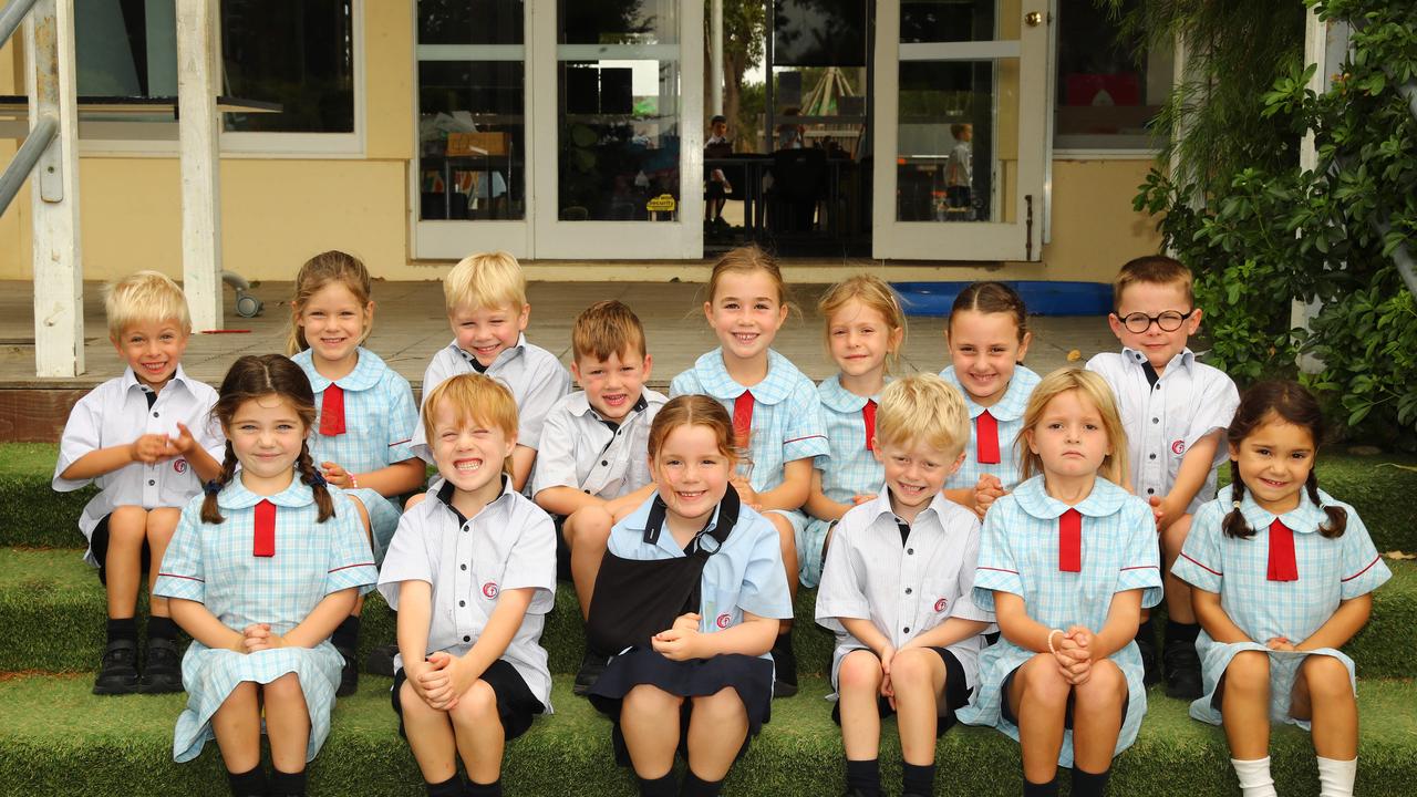 Lisieux Catholic Primary 2025 prep class Carmel Bleu front row: Lilly Reid, George Jennings, Pippa Warburton, Owen Reynolds, Bailee Godfrey, and Maya Wark-Lieutier. Back row: Josh Smarrelli, Layla Francis, Oakley Cahill, Sonny Aitken, Ellie Beecroft, Sunny Benci, Luna Tabak and Jude Fogarty