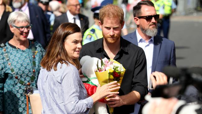 With Prince Harry during the tour in New Zealand in 2018. Picture: Nathan Edwards