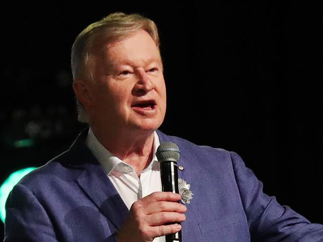 Denis Walter. Christmas in Geelong officially kicked off on Nov 30 when Denis Walter to present the Carols by the Bay at the Arena while the illumination of the Floating Christmas Tree was livestreamed from the waterfront due to the weather. Picture: Alan Barber