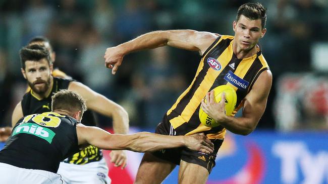 Jaeger O’Meara racked up 35 disposals against Richmond in the JLT Series. Picture: Getty Images