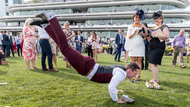 The grass transformed into a dancefloor by some.