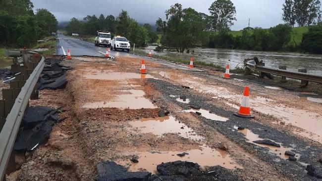 The torrential downpour in the Gympie region’s northwest in January obliterated many roads.