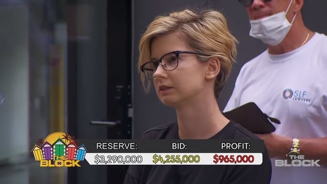 Emese Fajk outbid serial Block buyer Danny Wallis on auction day last year. Picture: Channel 9.