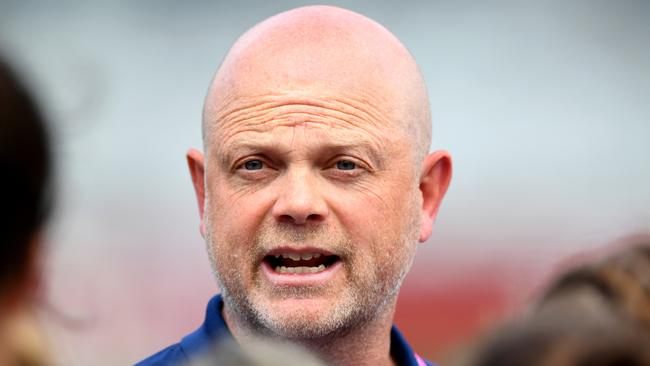 Geelong AFLW coach Dan Lowther. Picture: Josh Chadwick/Getty Images