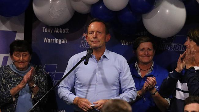 Tony Abbott concedes defeat to independent Zali Steggall in Warringah, the seat he has held for 25 years. Picture: Tim Hunter.