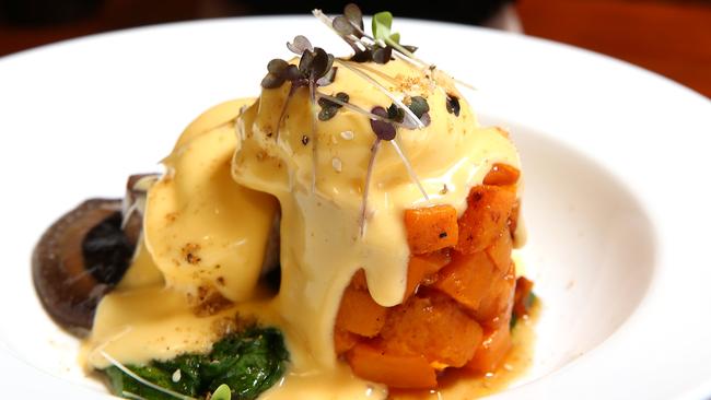 The Black Sheep Espresso Baa is one of the food offerings at The Strand Coolangatta. "Headless Horseman" Roast pumpkin with sauteed spinach, grilled mushroom and finished off with poached eggs and hollandaise sauce. Pic by David Clark