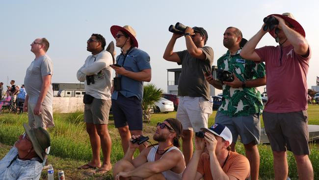 Spectators watch as SpaceX's mega rocket Starship makes a test flight from Starbase, Texas, Picture: AP
