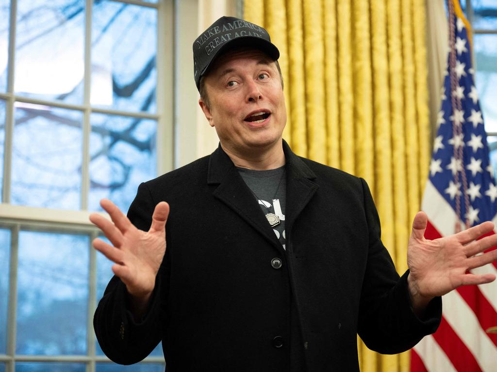 Elon Musk, pictured in the Oval Office of the White House in Washington, DC, on February 11, 2025, has issued warnings about AI in the past but he is simultaneously chasing a bigger piece of the pie. Picture: Jim Watson/AFP