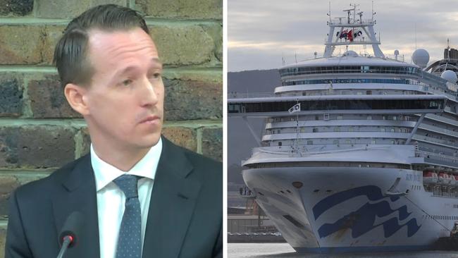 Cameron Butchart, who was the duty harbourmaster for the NSW Port Authority on 18 March, left, and the Ruby Princess.