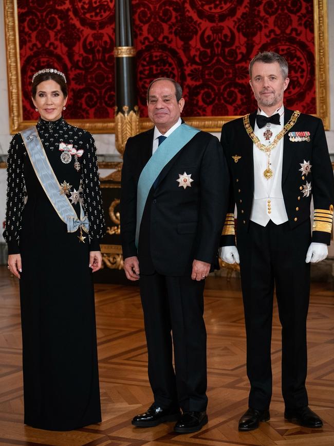 HRH The King and Queen Mary of Denmark hosted a gala dinner at Christiansborg Castle in honour of the President of Egypt, Abdel Fattah Al Sisi. Picture: Instagram/Kongehuset