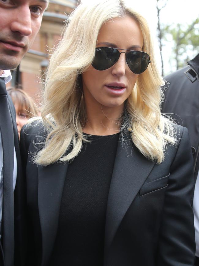 The jailed stockbroker's wife Roxy Jacenko leaves court. Picture: John Grainger