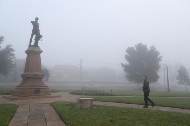 Fog around Montefiore Hill, Adelaide, on July 14. Picture: Tait Schmaal