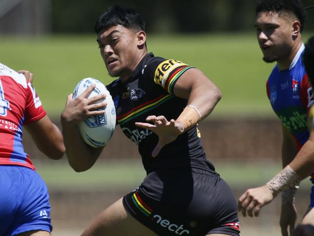 JosiahVaha'akolo-Fifita in a menacing mood for Penrith in SG Ball. Picture: Warren Gannon Photography