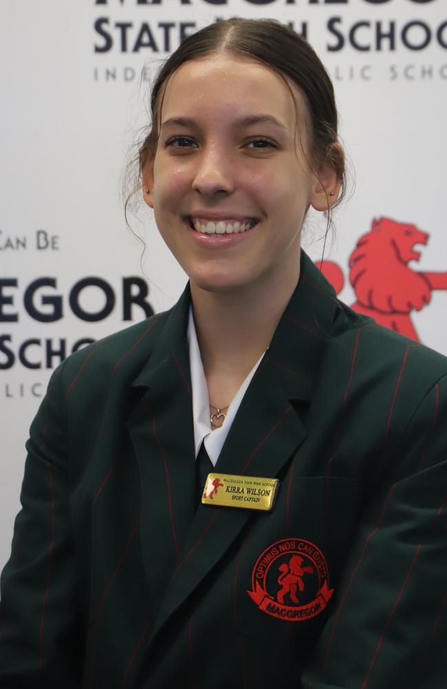 Kirra Wilson, MacGregor State High School captain. Picture: Contributed