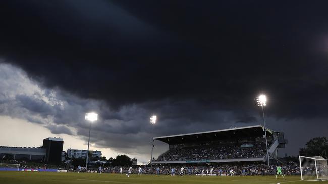The storm approaches Campbelltown Stadium. Picture: Getty Images