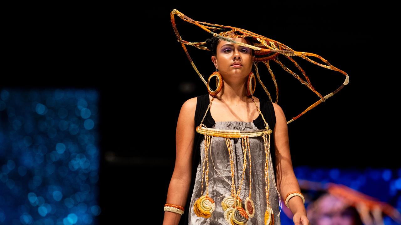 2024 Country to Couture at the Darwin Convention Centre showcases hand-designed First Nations fashion. Picture: Pema Tamang Pakhrin