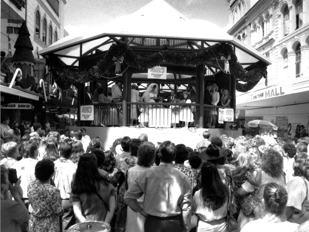 A wedding in the Queen Street Mall in 1992