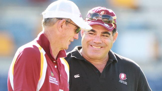 Mal Meninga and Wayne Bennett are back on good terms. Picture: Jono Searle