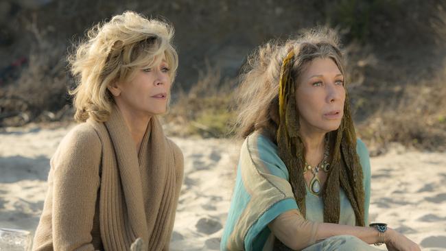 Jane Fonda and Lily Tomlin in the Netflix Original Series <i>Grace and Frankie</i>. Picture: Melissa Moseley for Netflix