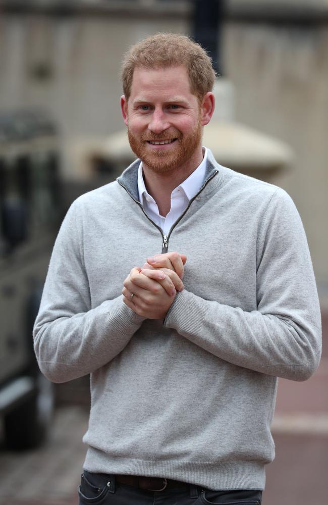 Prince Harry outside Windsor Castle after the birth of his son. Picture: Getty Images