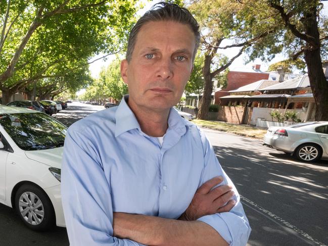 Adrian King from the Preserving Middle Park Village has enlisted a private security firm to help patrol the neighbourhood. Picture: Tony Gough