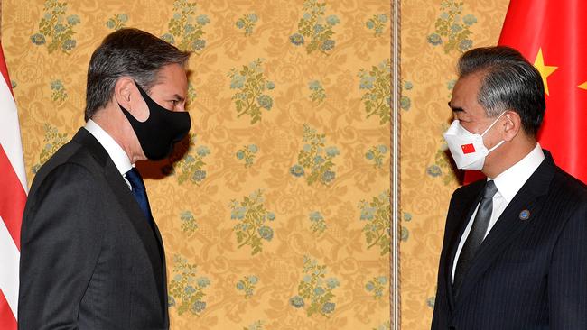 Antony Blinken and Wang Yi meet in Rome in October. Picture: AFP