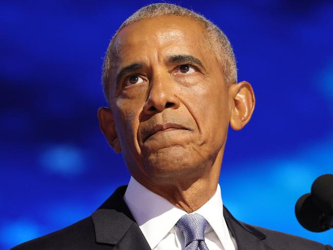 Former US President Barack Obama speaks on the second day of the Democratic National Convention in Chicago. Picture: AFP