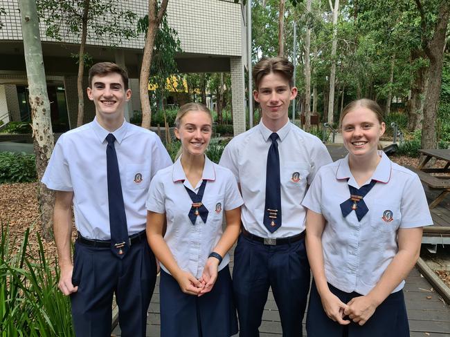 Zak Myles-Hawkins, Lily Chippendale, Mackenzie Batterham and Madison James, Cannon Hill Anglican College, school captains.