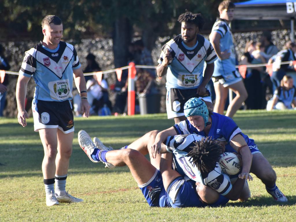 A-grade action between Norths and Gladstone Valleys at the inaugural TBMMBEKIND Day at the Gymmy Grounds, Rockhampton, on July 20, 2024.