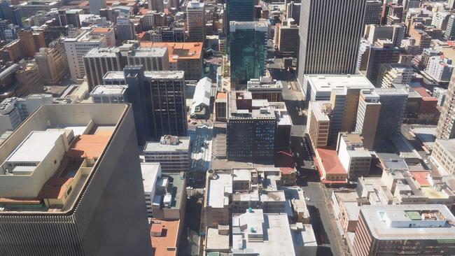 The view from Tim and Anna’s hotel in Johannesburg. Picture: Tim Robards