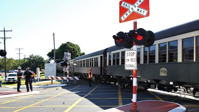 Four people were injured after a level crossing accident in Cairns North on Thursday. Picture: PETER CARRUTHERS