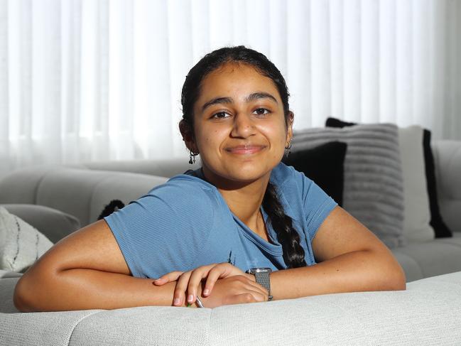 Khushi Madaan was the Clonard College 2024 dux with an ATAR of 97.85, but without a visa, she can't afford to study a uni degree. Picture: Alison Wynd