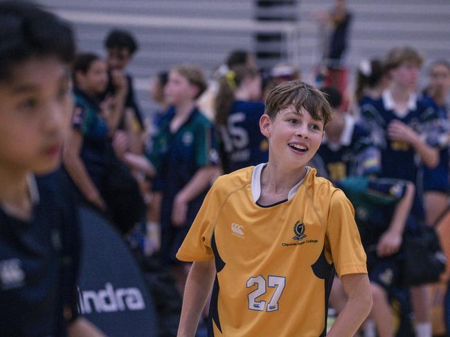 Lucas Schwie as Citi Point V Caloundra in the The Australian Volleyball Schools Cup is being played at the Gold Coast Sports and Leisure Centre in Carrara. Picture: Glenn Campbell