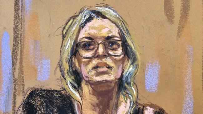 A courtroom sketch of Stormy Daniels as she testified during Donald Trump's criminal trial in New York. Picture: Reuters