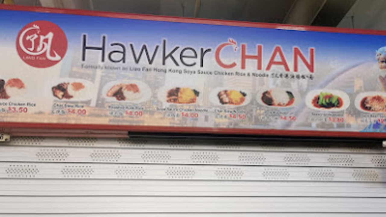 Hawker Chan was sadly closed at the time. It received a one-Michelin star in 2016 and 2017 for its simple-yet-delicious $3.50 soy sauce chicken dish. Picture: News.com.au