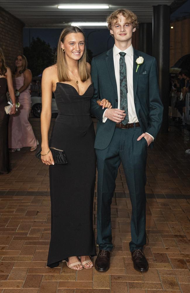 Mia Pratt partners Isaac Crozier to the Toowoomba Grammar School formal at Rumours International, Wednesday, November 13, 2024. Picture: Kevin Farmer